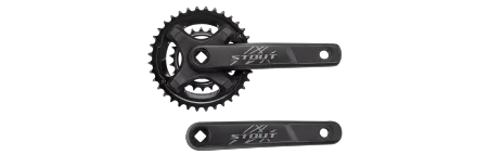 קראנק לרוקהופר Crk Stout, 170Mm, L+R Arms, Alloy, Square-Taper, 36/22T Riveted Rings, 2X9 Spd, Black